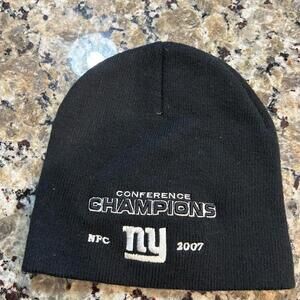 New York Giants Hat Beanie NFL Football NY 2007 conference champs vintage